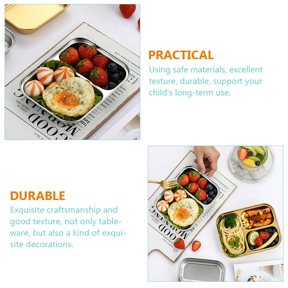 

Stainless Steel 2 Section Snack Food Serving Tray Dessert Party Practical Barbecue Silver Color Kitchen Bar Supplies