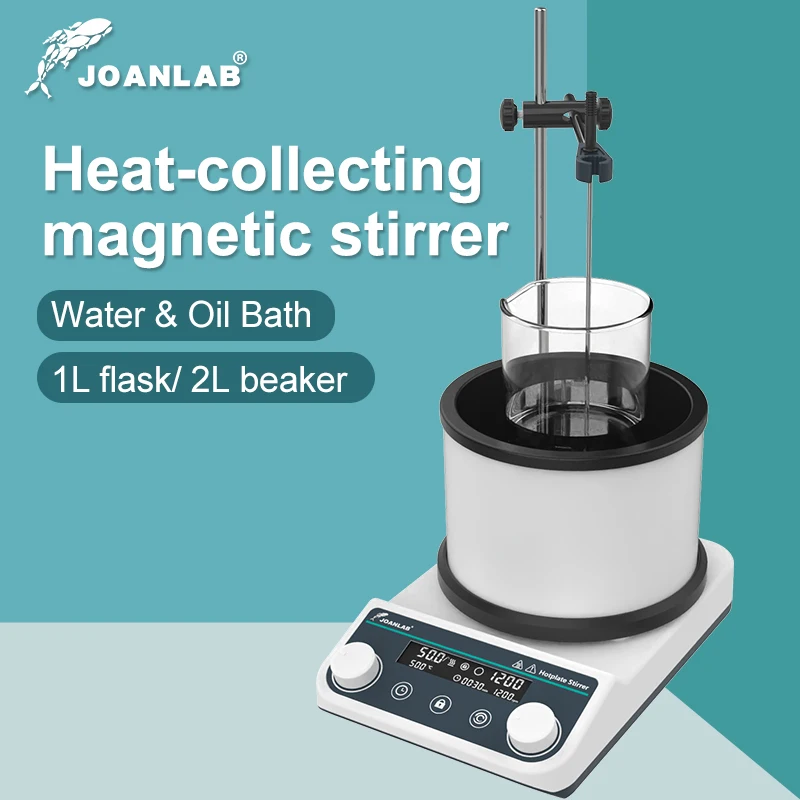 

JOANLAB Магнитная мешалка для сбора тепла, лабораторный цифровой дисплей, постоянная температура, водяная баня, масляная ванна, двойного назначения, 220 В