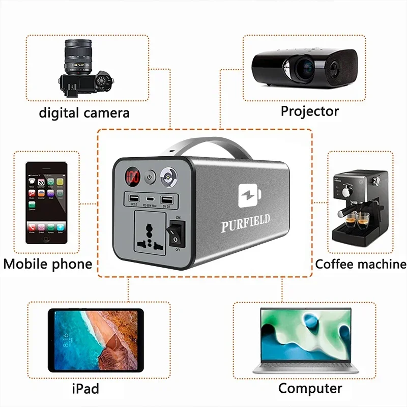 110V/220V 32000mAh Portable Power 180W Station Generator Battery AC DC output Outdoor Charger Emergency Power Supply Power Bank