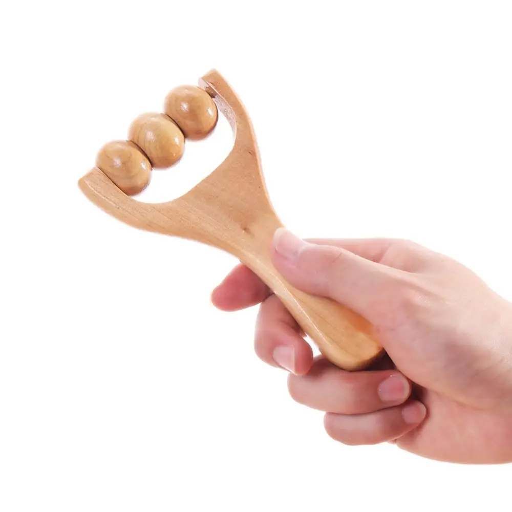 Household Wooden Massage Roller Manual Hand Push Muscle Roller Sticks Anti-Cellulite Full-body Trigger Point Massager Women Men