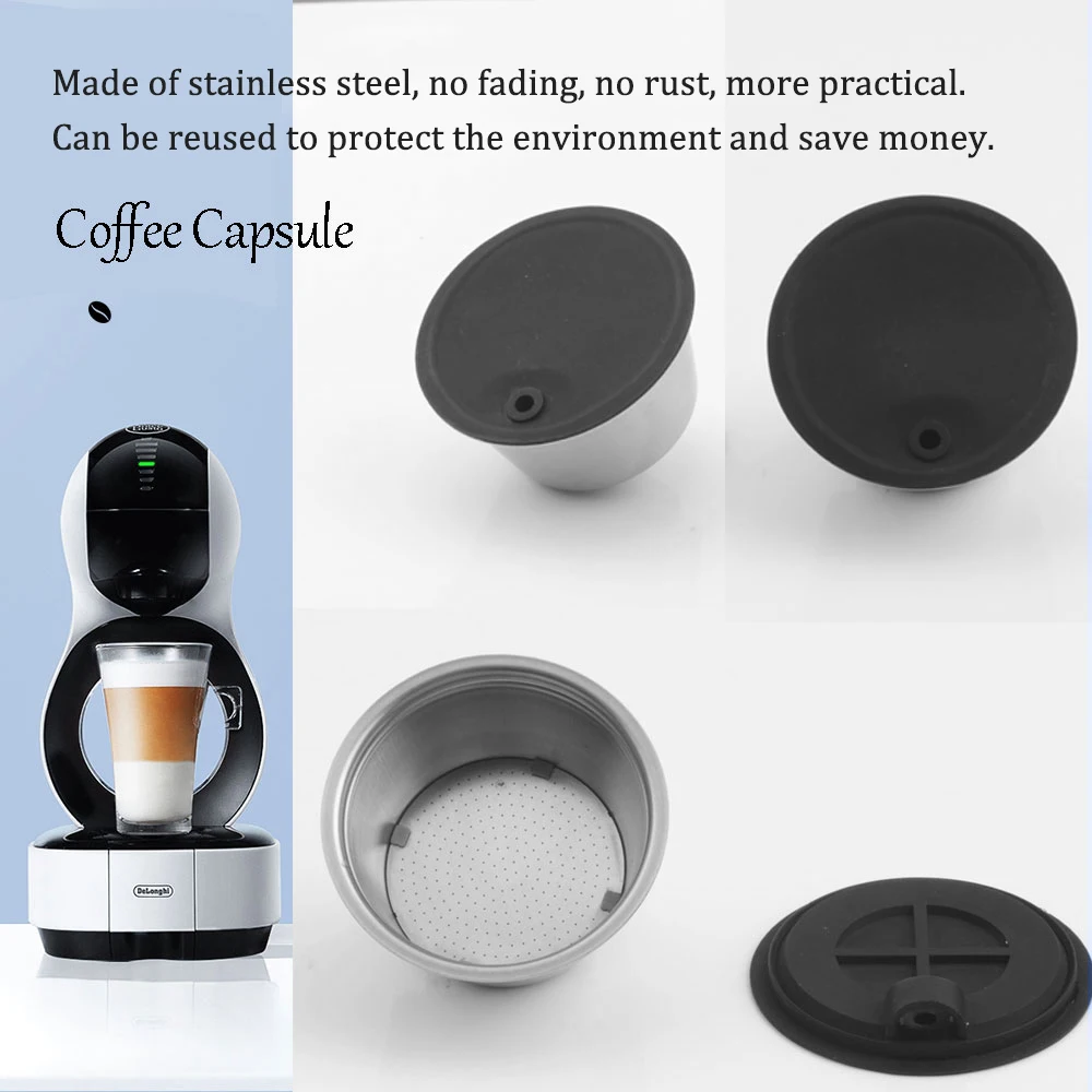 Stainless Steel Fillable Coffee Capsules Reusable Coffee Capsule Cup Filter Set Compatible with  EDG  Series