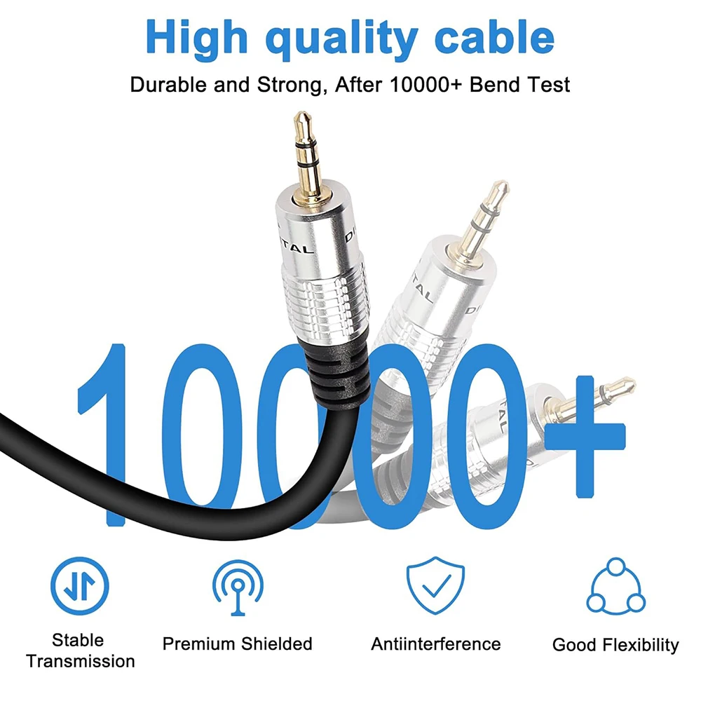 3M 1/8 to 1/4 TRS Stereo 3.5mm to 6.35mm Jack Cable 6.5 To 3.5 Aux Audio Cord for PC Phone MP3 Guitar Amplifier Speaker Mixer