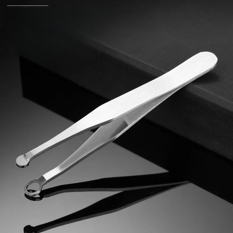 1-Pack Stainless Steel Press-Type Circular Nose Hair Clipper / Tweezers - Portable Nose Hair Trimmer