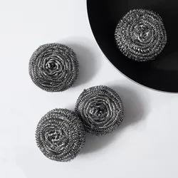 4 PCS Stainless Steel Sponges Scrubbers Cleaning Ball,Pot Pan Metal Scrubber Scouring Pads Ball for Removing Rust Dirty Cookware