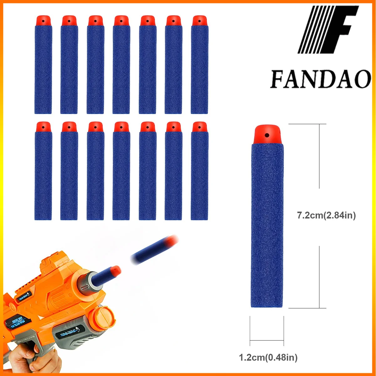 

Refill Foam Darts for X Shot N-Strike Elite 2.0 Series Blasters Soft Bullet Toy Gun Ammunition Accessories for Training 7.2cm