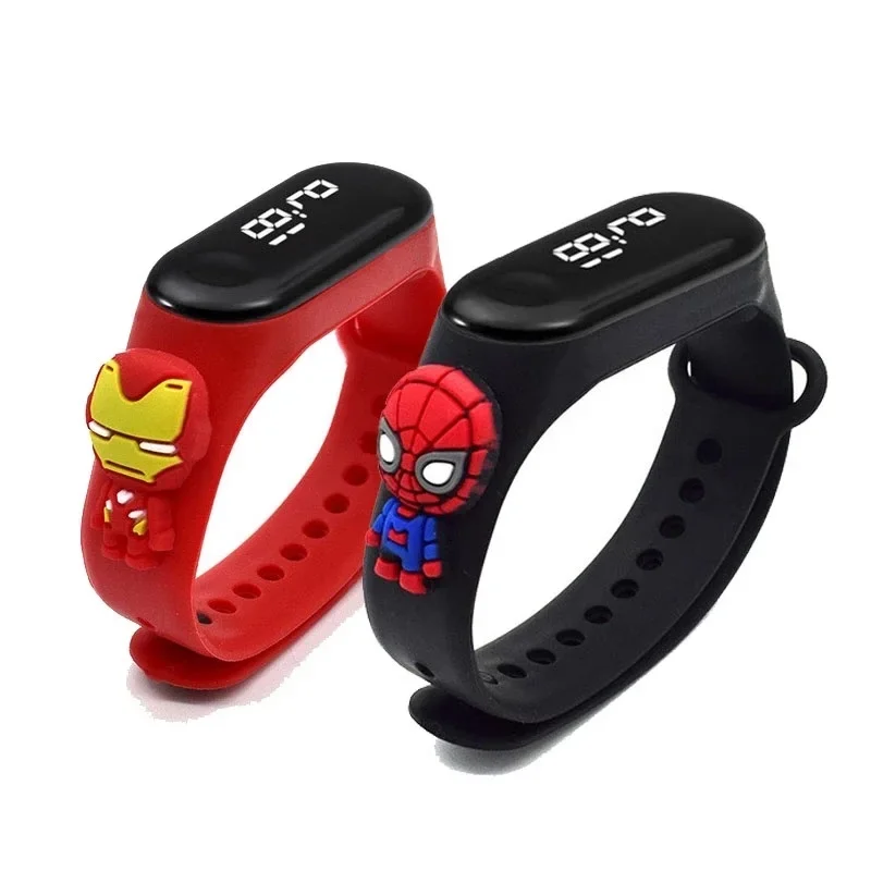 New Disney Mickey Minnie LED Touch Watch Pooh Bear Bracelet Watch Student Children Sports Cartoon Electronic Watch Present