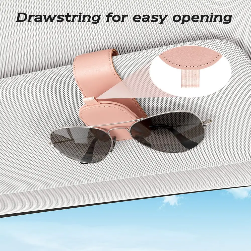 

1 pcs Sunglass holder for car visor - magnetic leather sunglass clip and ticket card clip - car visor accessory.
