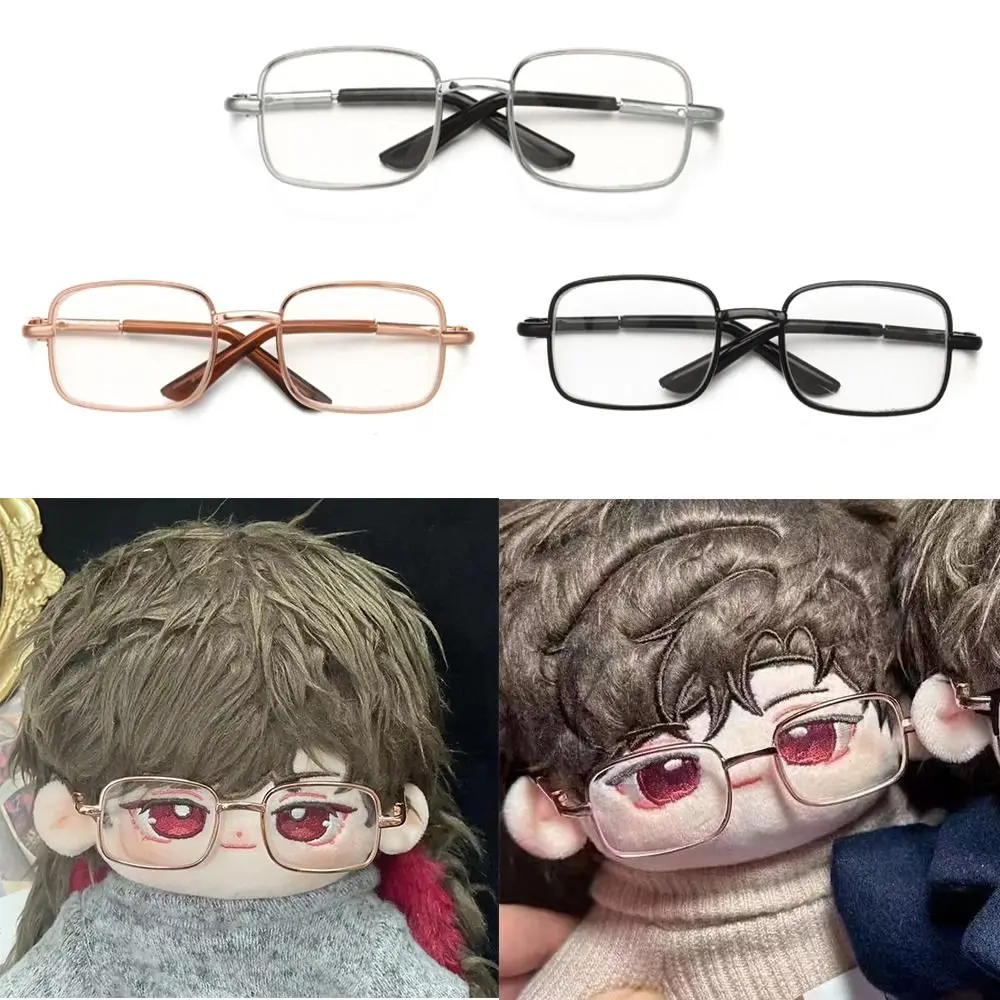 Cute Metal Doll Glasses Square Frame Photo Prop Plush Doll Eyeglasses Doll Accessories Dolls