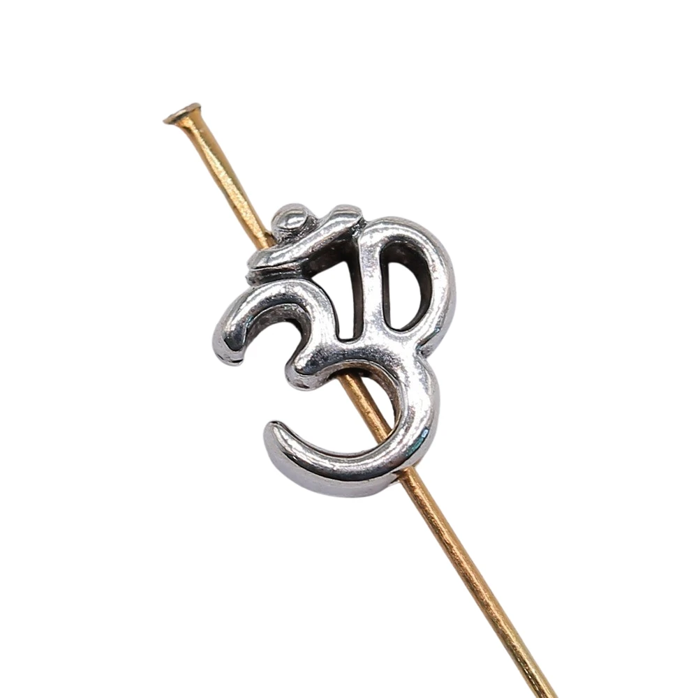 WYSIWYG 10 sztuk Om małe koraliki z otworem antyczne srebro kolor DIY akcesoria do wyrobu biżuterii 10x12mm