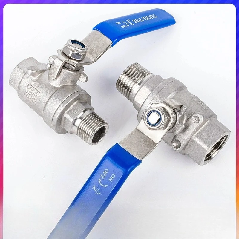 

Шаровой кран из нержавеющей стали 304, двухкомпонентный, 1/4 3/8 1/2 BSP, внутренняя и наружная резьба, фитинг переключателя для воды, газа, масла, адаптер