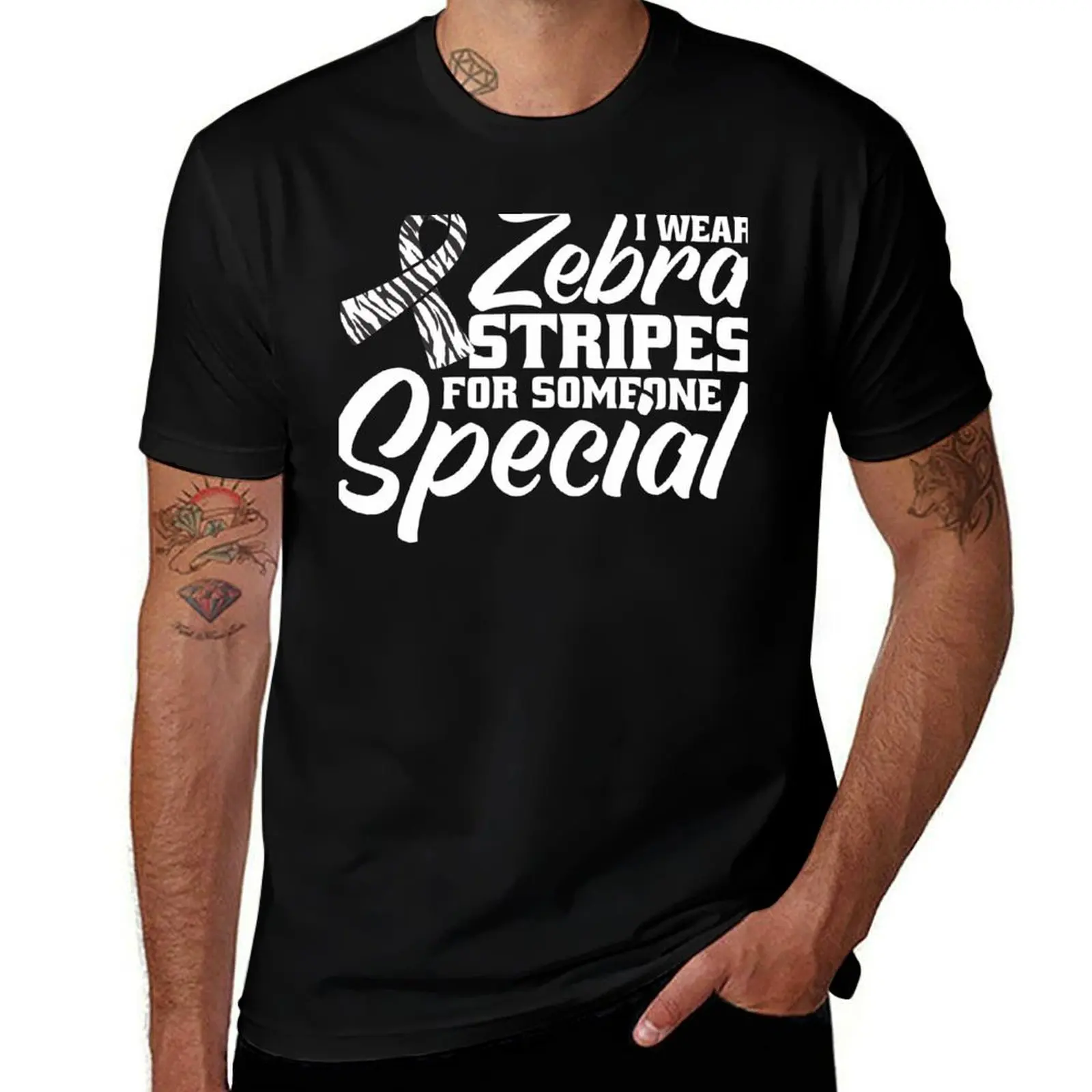 

I Wear Zebra Stripes For Someone Special. Rare Disease T-Shirt t shirts for man graphic tees t shirt custom print T-Shirt