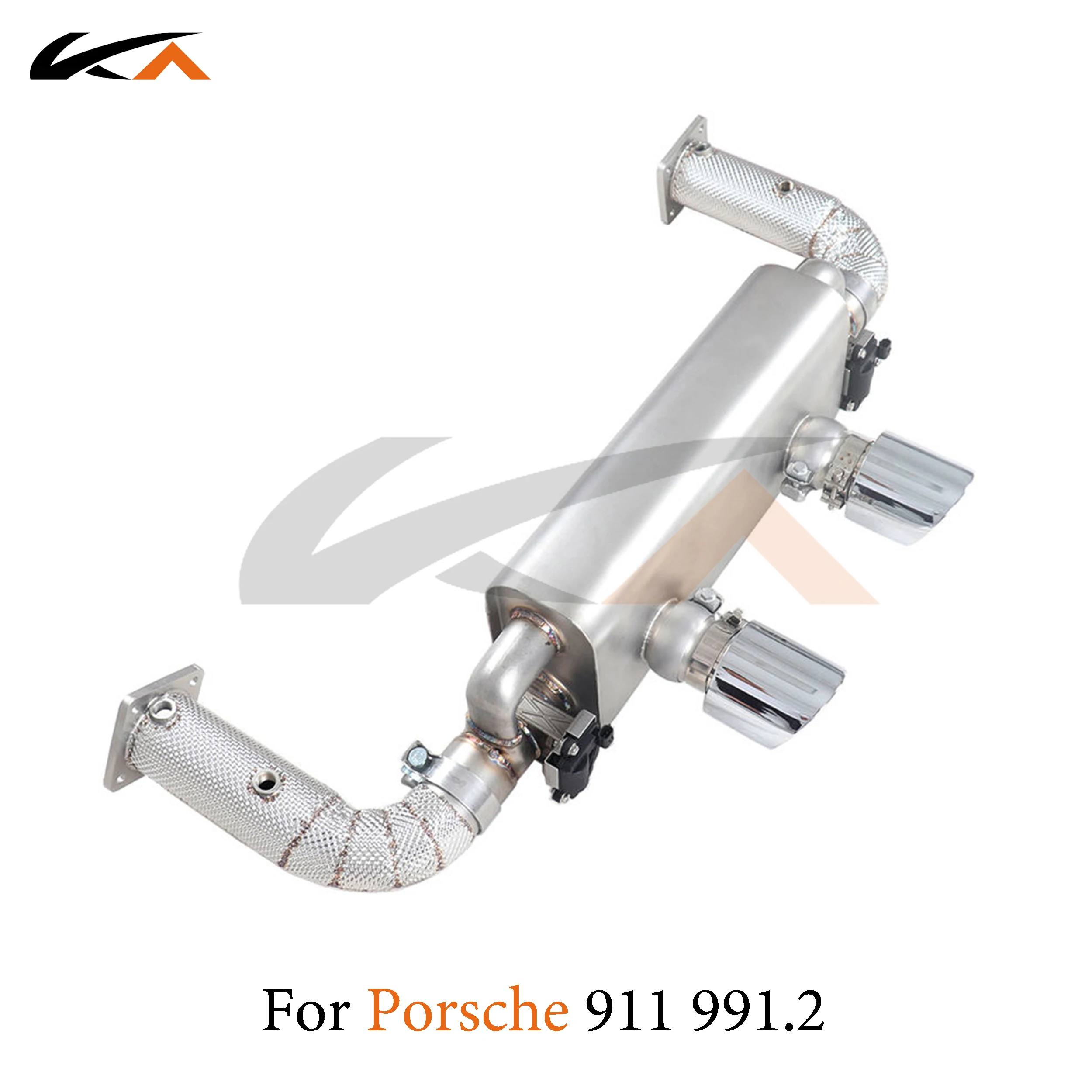 KA Tuning exhaust system stainless catback for Porsche 911 991.2 rear section performance muffler valve downpipe