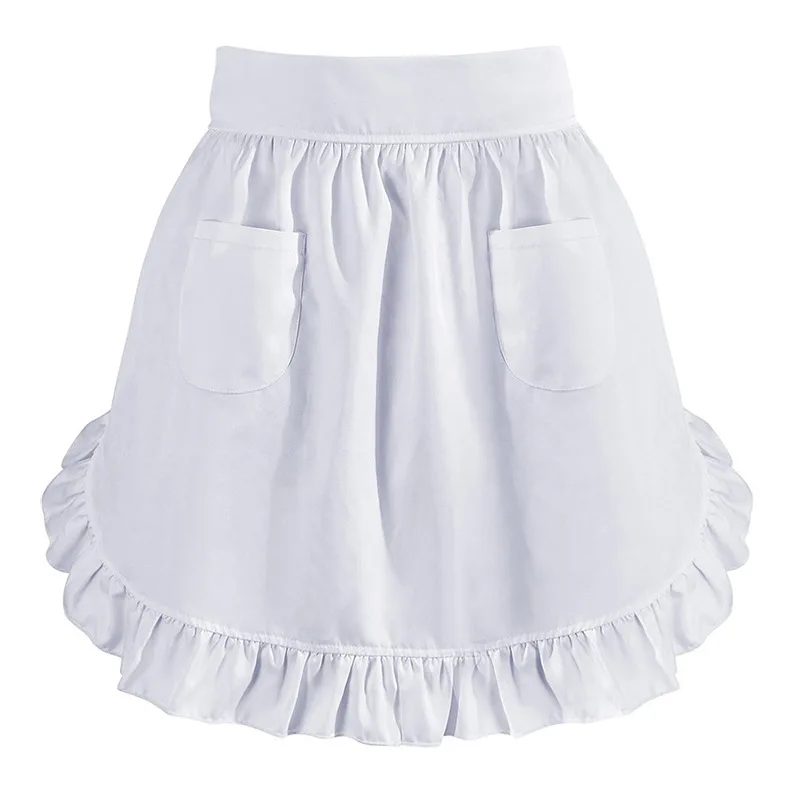White Women Colonial Costume Accessories Set for Pilgrim Village Pioneer Maid Bib Beauty Flower Coffee Shop Pinafore Home Work