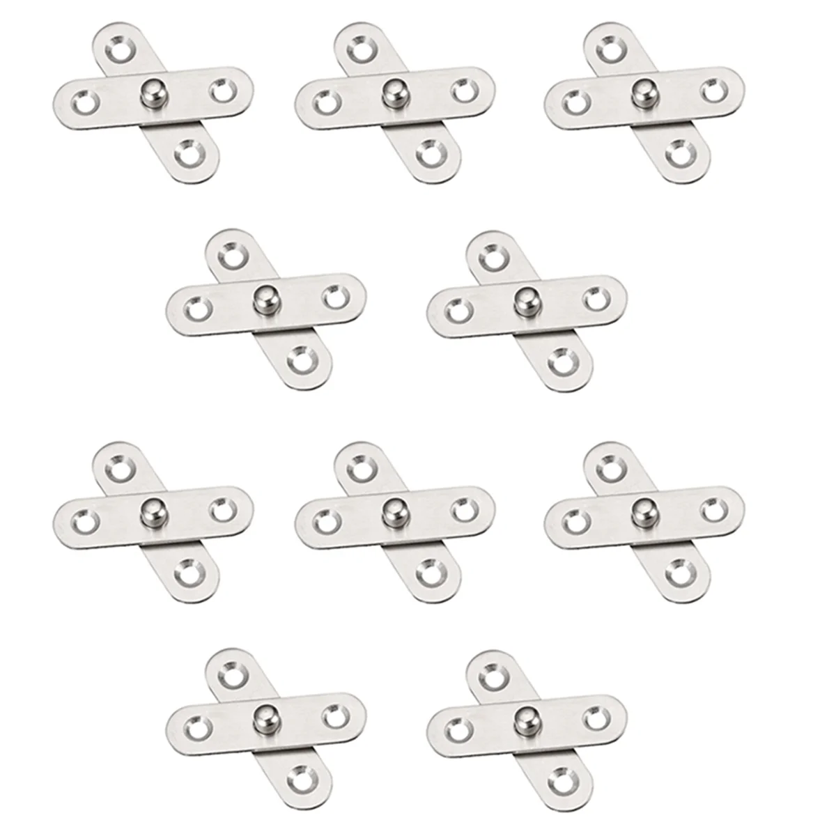 ABNH 10PCS 창고 도어 경첩 주방 캐비닛 숨겨진 360도 회전 피벗 스테인레스 스틸 회전 회전 가능 57x16mm