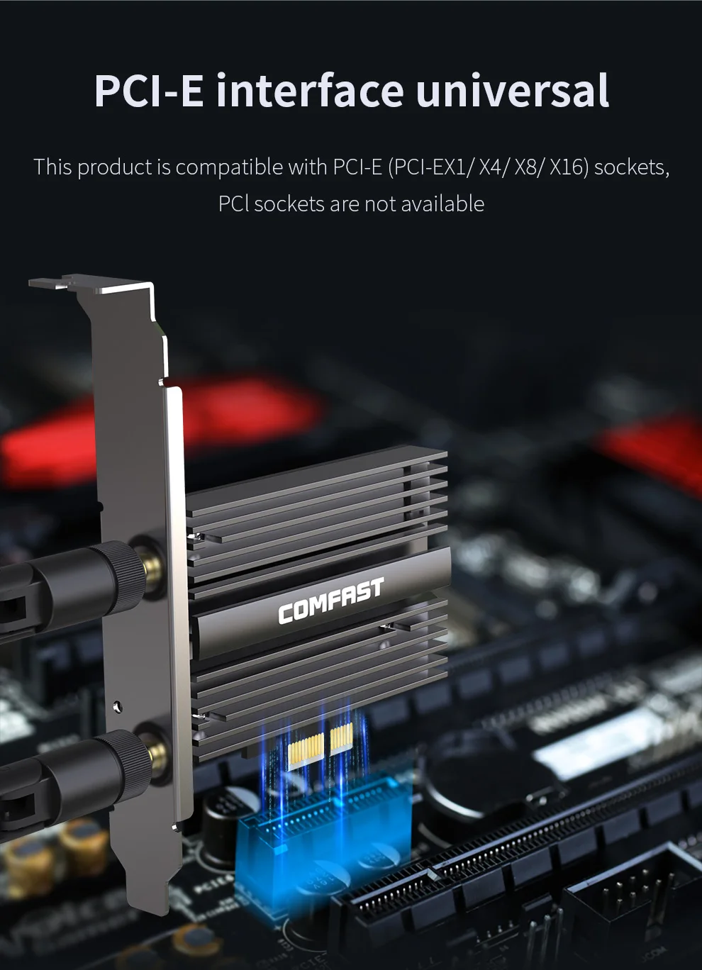 3000Mbps Tri Band Wireless Desktop PCIe For Intel AX210 Pro Card 802.11ax 2.4/5/6Ghz Bluetooth 5.2 PCI Express WiFi 6E Adapter
