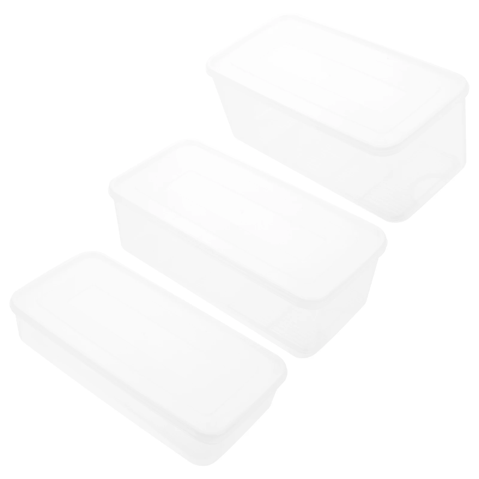 

3Pcs Kitchen Storage Boxes Sealed Drain Partition Fresh Keeping Refrigerator Vegetable Food Preservation Containers
