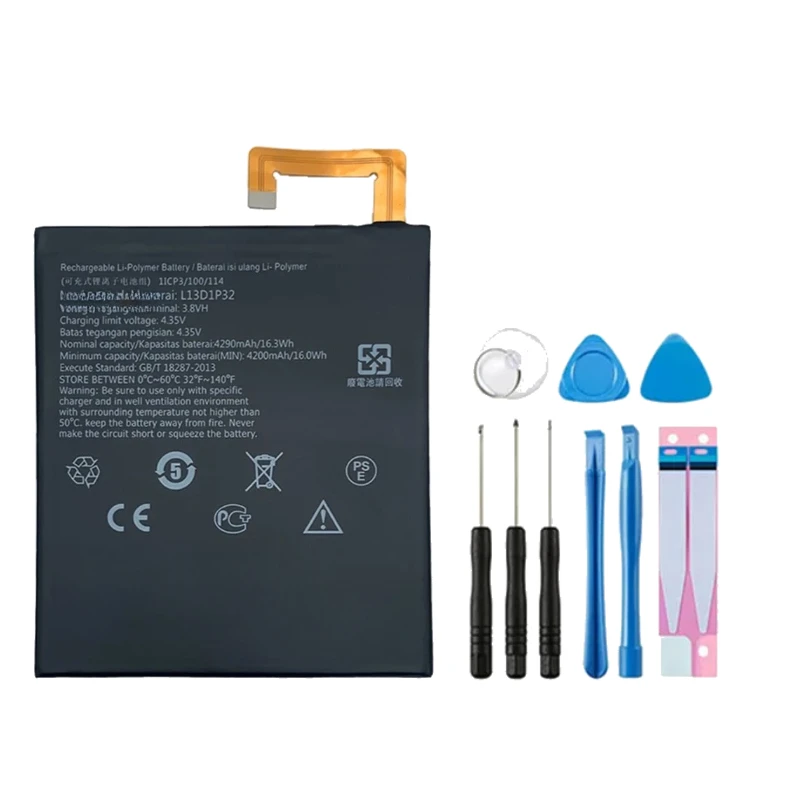 3.8V 4290mAh L13D1P32 Replacemen Battery For LENOVO TAB For IDEAPAD S8-50 S8-50LC S8-50F TB3-850M TB3-850F A5500 A8-50F + Tools
