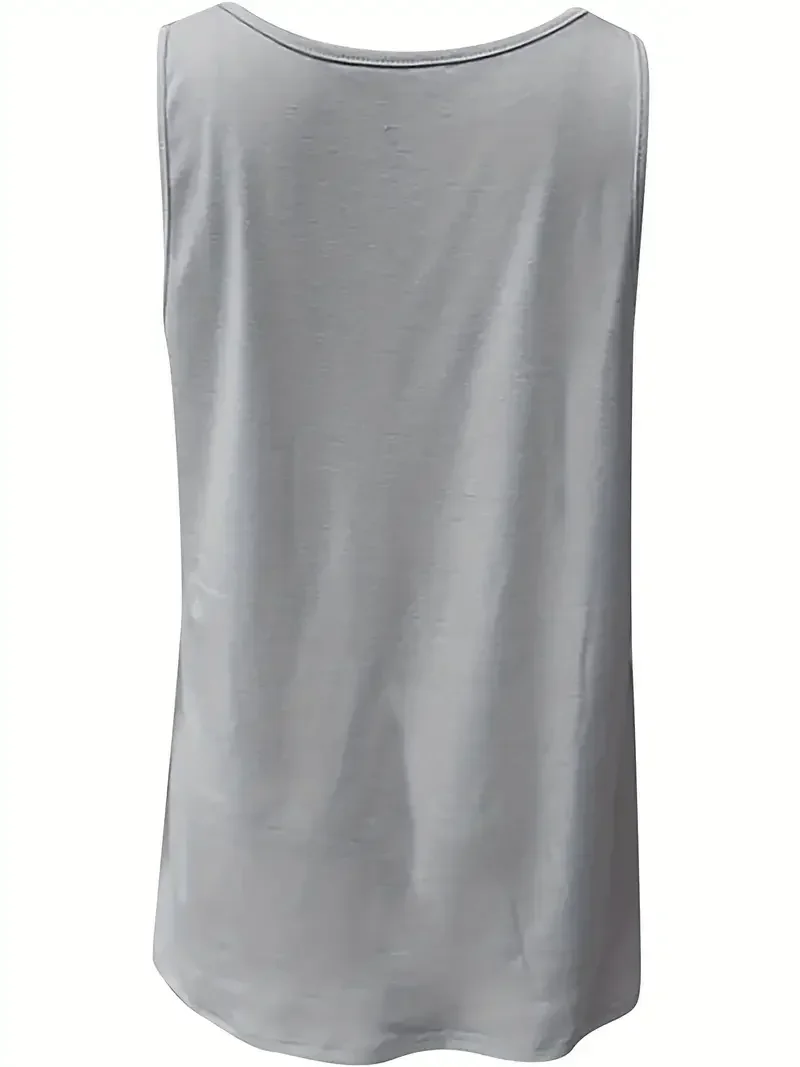 المرأة حجم كبير 1XL-8XL موضة المرقعة مطوي أكمام تانك القمم السيدات عادية مستديرة الرقبة تانك الصيف القمم