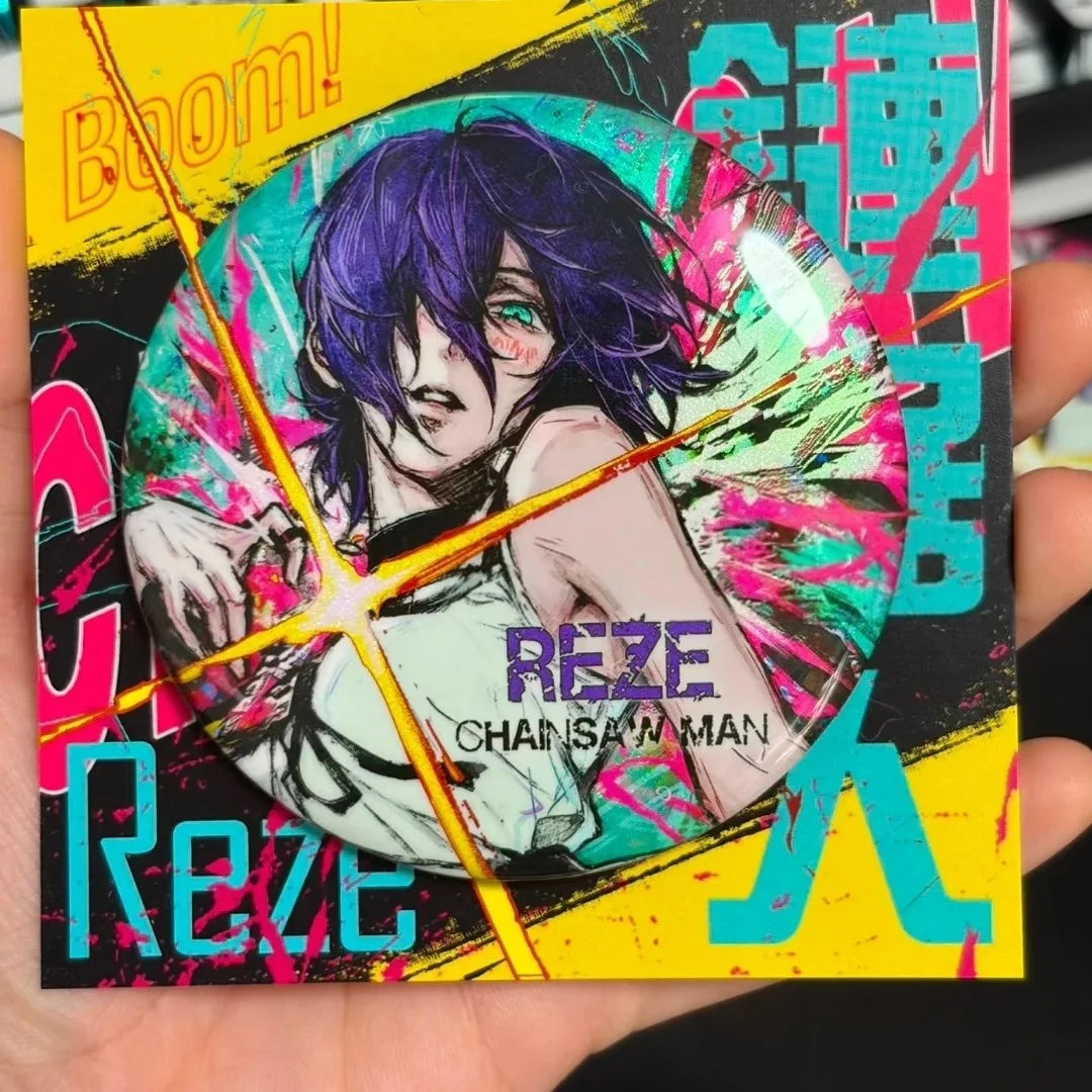 Anime Chainsaw Character Reze Badges Anime Brooches Cartoon Badge Jacket Jeans Lapel Pin Gift Accessories Fans Collect Gifts