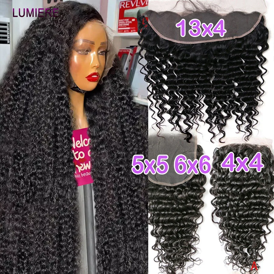 

Натуральные волосы Lumiere Real HD Full Long 13x6 Lace Frontal Only Kinky Curl Straight Loose Deep Water Wave Pre Plucked Swiss Closure