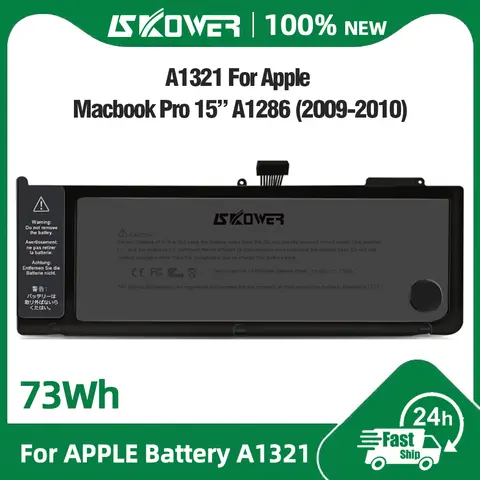 SKOWER A1321 A1382 Battery for apple macbook pro 15.4 inch a1286 2009 Mid 2010 MB985 MC118 a1286 Late 2011 2012 MC721 MC723