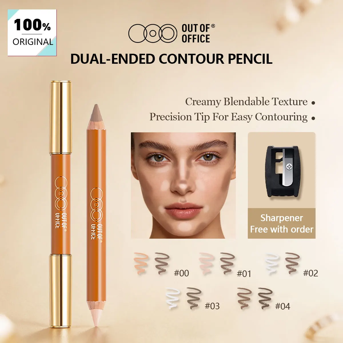 Lápiz Delineador de Contorno y Iluminador OUT OF OFFICE, Larga Duración, Diseño Retráctil, Definición Natural, Brillo Sutil, Fácil Aplicación, Portátil