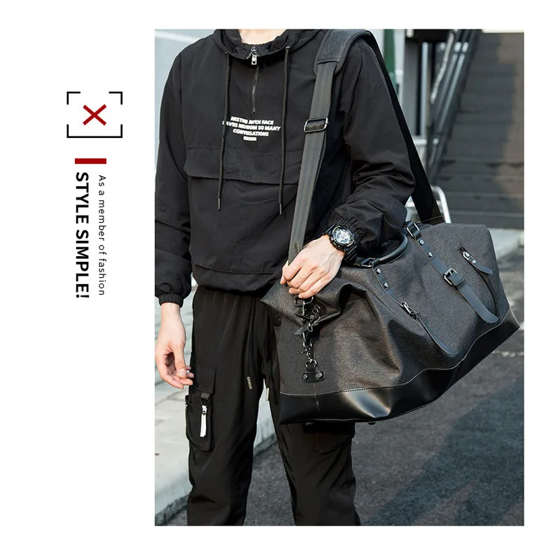 

Retro handbag travel bag for men, large capacity short distance travel luggage bag, single shoulder backpack for men