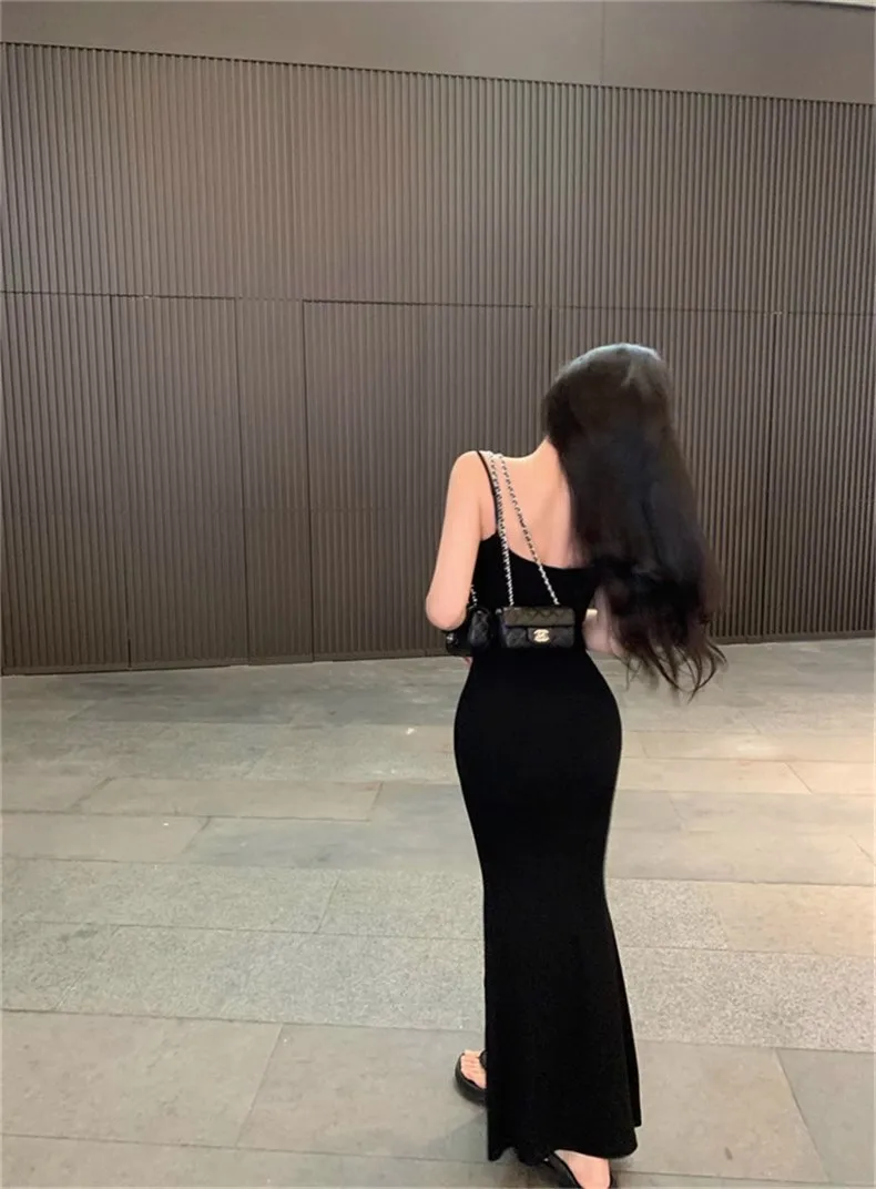 Pure Desire Sexy Girl Gentle Whitening Slimming Elastic Bodycon Dress Elegant Fish Tail Strapless Gown Ice Silk Long Skirt