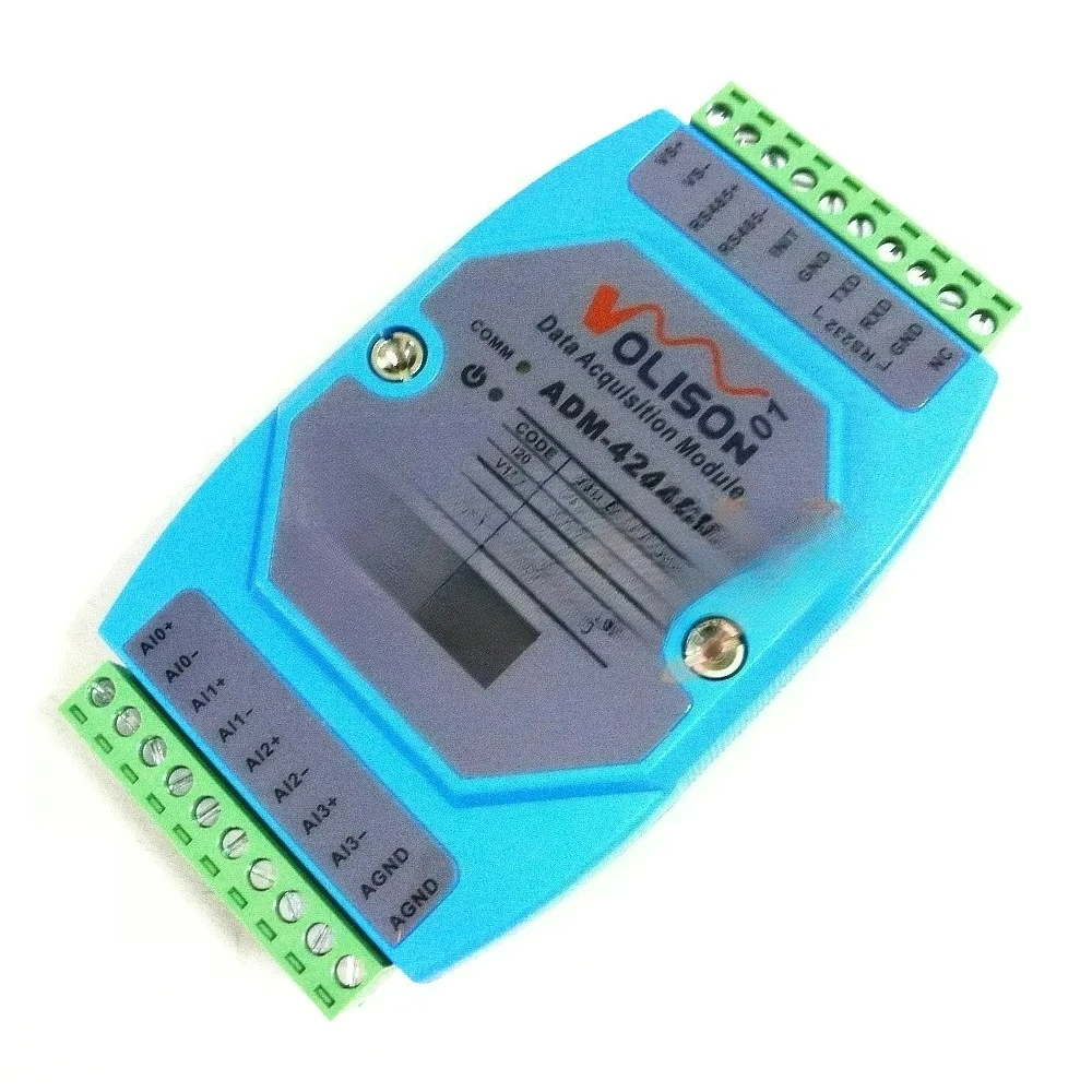 ADM-4240   4 way analog acquisition module 4-20mA 0-10V 0-20mA to 485 current voltage Modbus RTU accessories