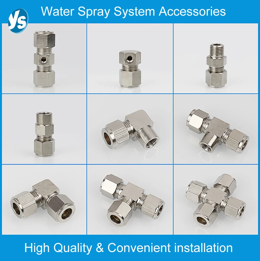 Mist Maker Fittings Garden Sprinkler Spray Nozzle, High Pressure Atomizer Irrigation Watering Connection