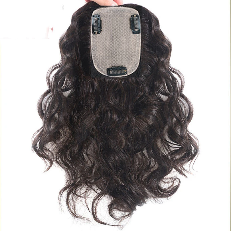 Summer Toupee Breathable Injected Skin Base Human Hair Women Topper Virgin Mongolian Hair Toupee Clips In Hairpiece