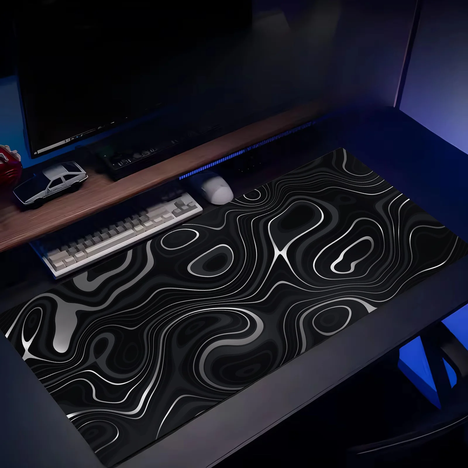 أسود أبيض ماوس ملون خط الألعاب ماوس الوسادة شركة ماوس حصيرة 900X400 المطاط لوحة المفاتيح مكتب الحصير Kawaii كبير لأجهزة الكمبيوتر المحمول