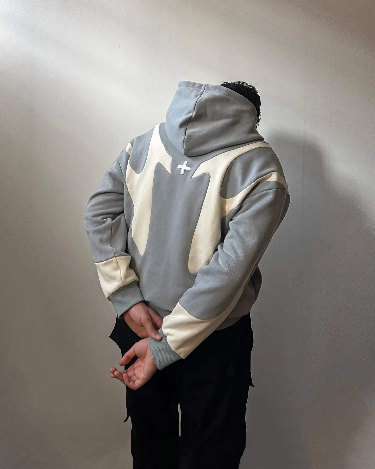 Sudadera con capucha para hombre y mujer, suéter holgado con bordado de borde crudo, estilo gótico americano, hip hop, Y2K, Harajuku, con