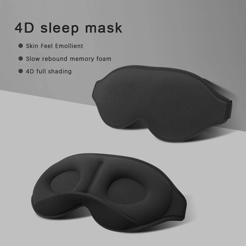 4D Sleep Mask Soft Memory Foam Sleeping Eye Mask Eyeshade Cover Shade Eye Patch Women Men Portable Blindfold Travel Eyepatch