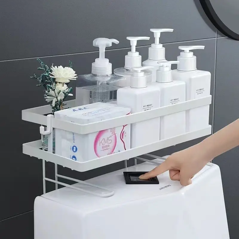 bathroom-toilet-paper-holder-rack-waterproof-double-layer-no-drilling-required-wall-mounted-storage-shelf-with-hooks