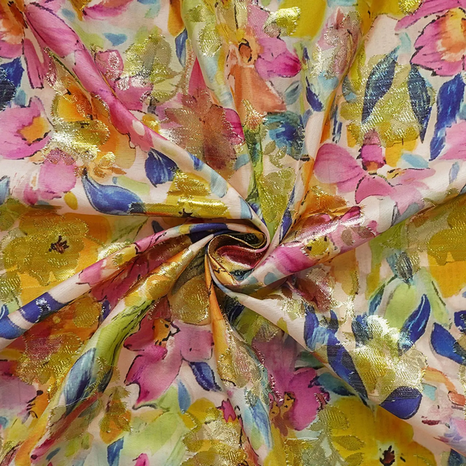 

Floral Print Watercolor Jacquard Fabric Spring Summer Dress Shirts Bag Decorative Sewing Fabric