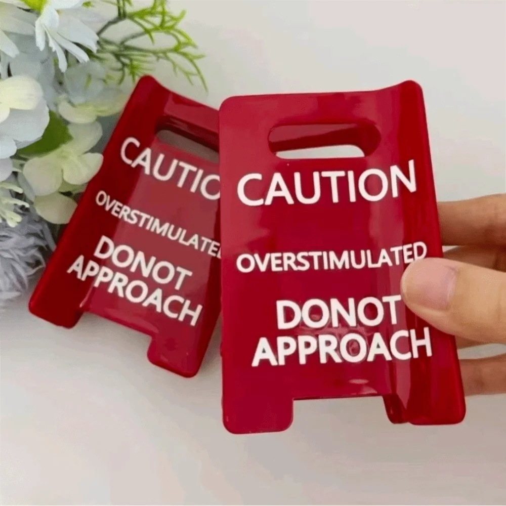 

Vibrant Yellow Hair Claw Clip Frosted Strong Grip Overstimulated Hair Clip Hair Accessories Caution Sign Hair Claw Clip