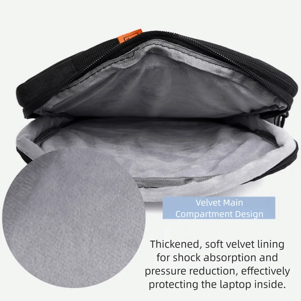 13 14 inch Shockproof Tablet Bag Multilayer Multiple Pockets Protective Pouch Waterproof Plush Lining Laptop Handbag Case