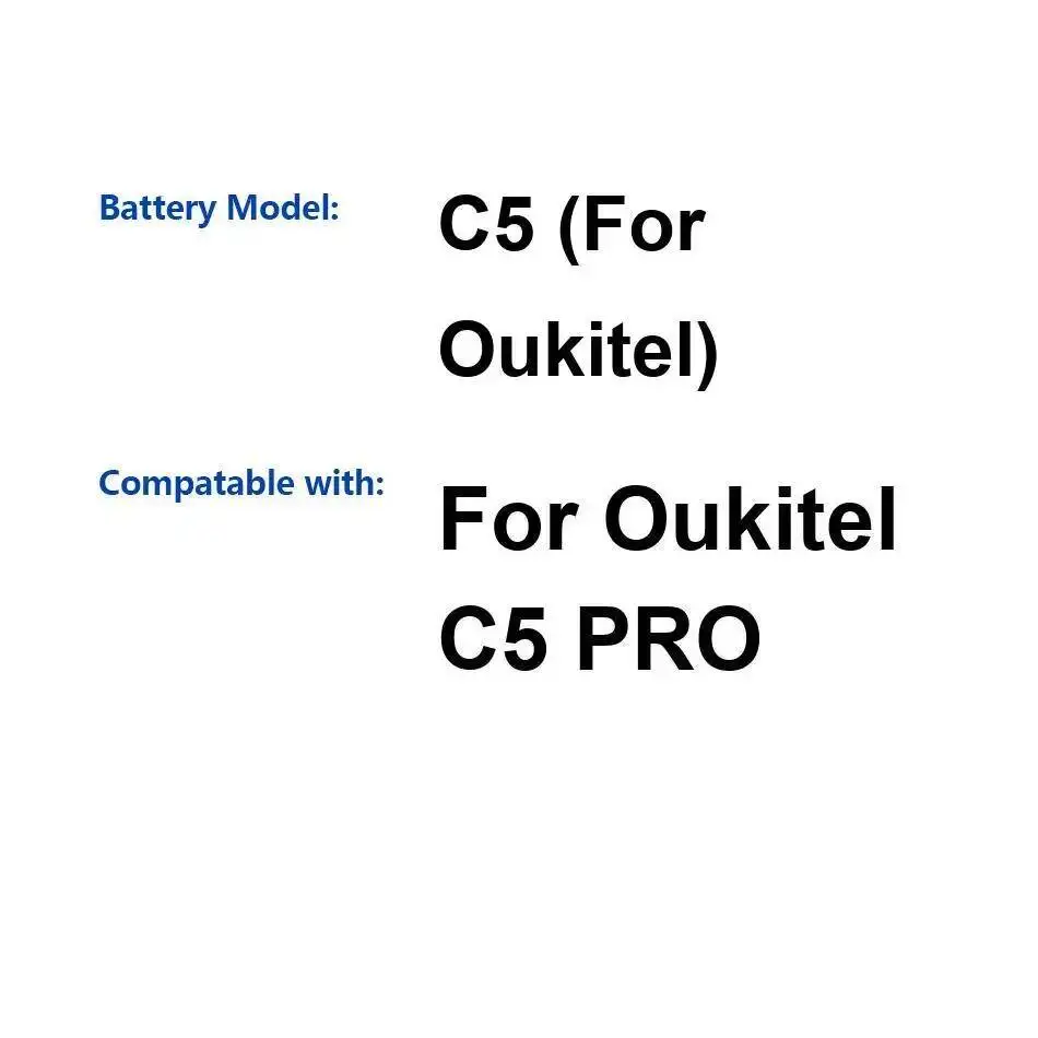 

Mobile Phone Battery 2000Mah High Capacity For Oukitel C5 Pro