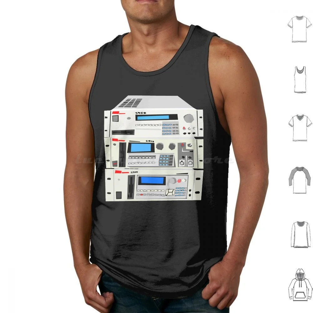 Sampler Stack! Tank Tops Vest Sleeveless Sampler Akai Music Hiphop Jungle Rave Acid Techno Instrument Studio Tech Synth