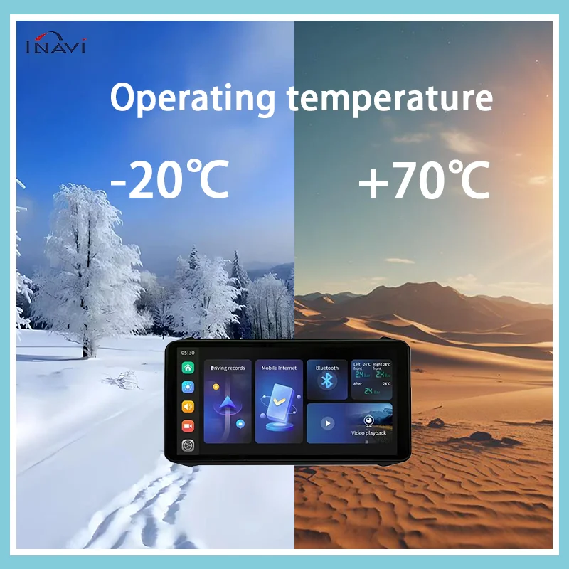 

6.1" For W6 Motorcycle dash cam GPS Wireless Carplay Android Auto IP67 Waterproof Dual Bluetooth Portable touchscreen display