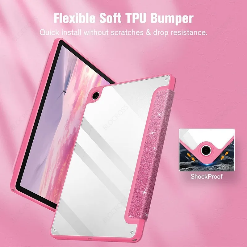 Für Samsung Galaxy Tab S9 11" S11 S10 Lite S9 S10 FE 10,9 Hülle mit Stifthalter Tab A11 A9 Plus 11 8.7 Smart Sparkling Cover – Detail 20