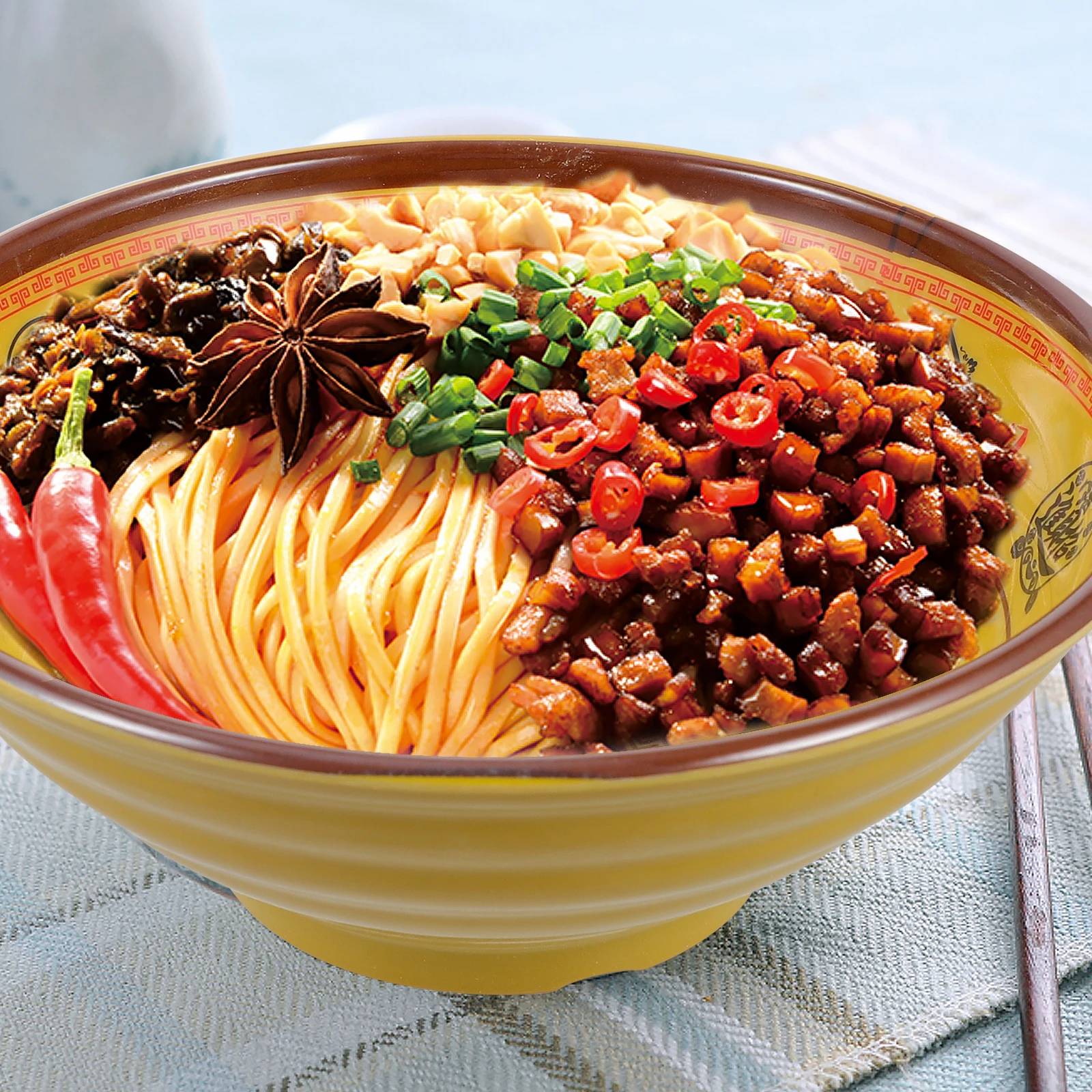 

Ramen Salad Bowl Melamine Tableware Dinnerware Microwave Safe Food Grade Easy Snacks Japanese