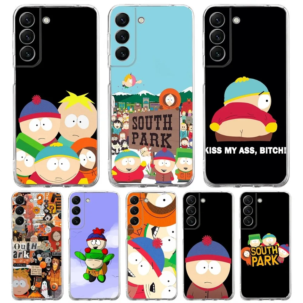 Funny-S-South-Cartoon-Parks Phone Case Silicone For Samsung S30,23,21,22,20 Ultra,S20 FE lite,S10,9,PIus Note20ultra Cover Clear