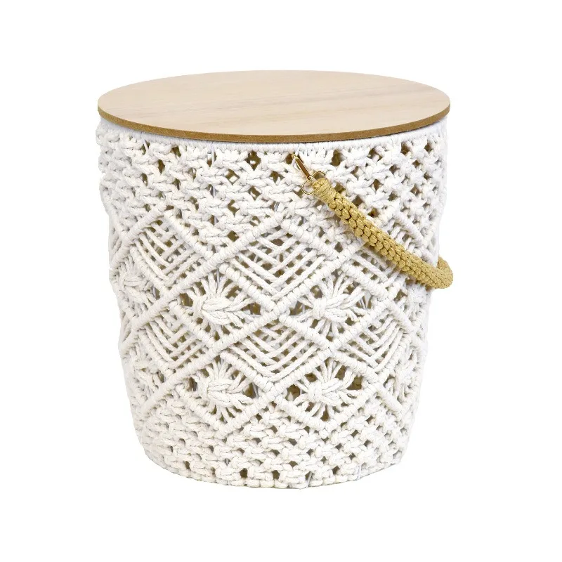 

Original hand-woven handle removable coffee table small apartment with side corner table storage side table living room