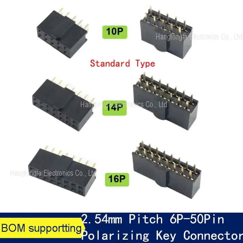 شريط رأس الإناث الملعب ، تراجع مستقيم مزدوج ، موصل مفتاح الاستقطاب ، ، 6 ، 10 ، 14 16 ، 20 ، 26 ، 34 ، 40 ، 50 دبوس ، 6P ، 10P, 40P, 50 P, 10 #2