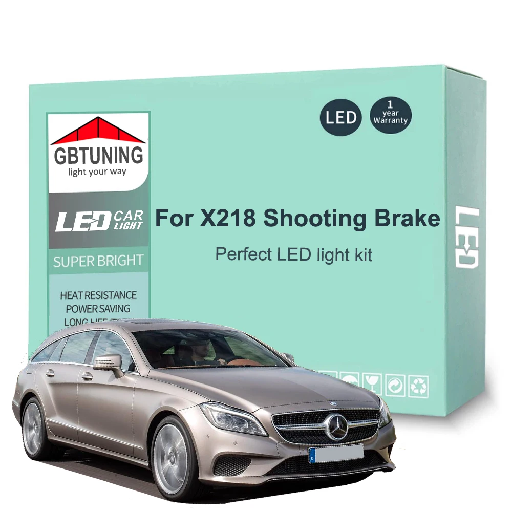 23szt Akcesoria samochodowe do Mercedes Benz CLS Class X218 Shooting Brake 2012-2017 Zestaw żarówek LED do oświetlenia wnętrza Canbus Dome Footwell