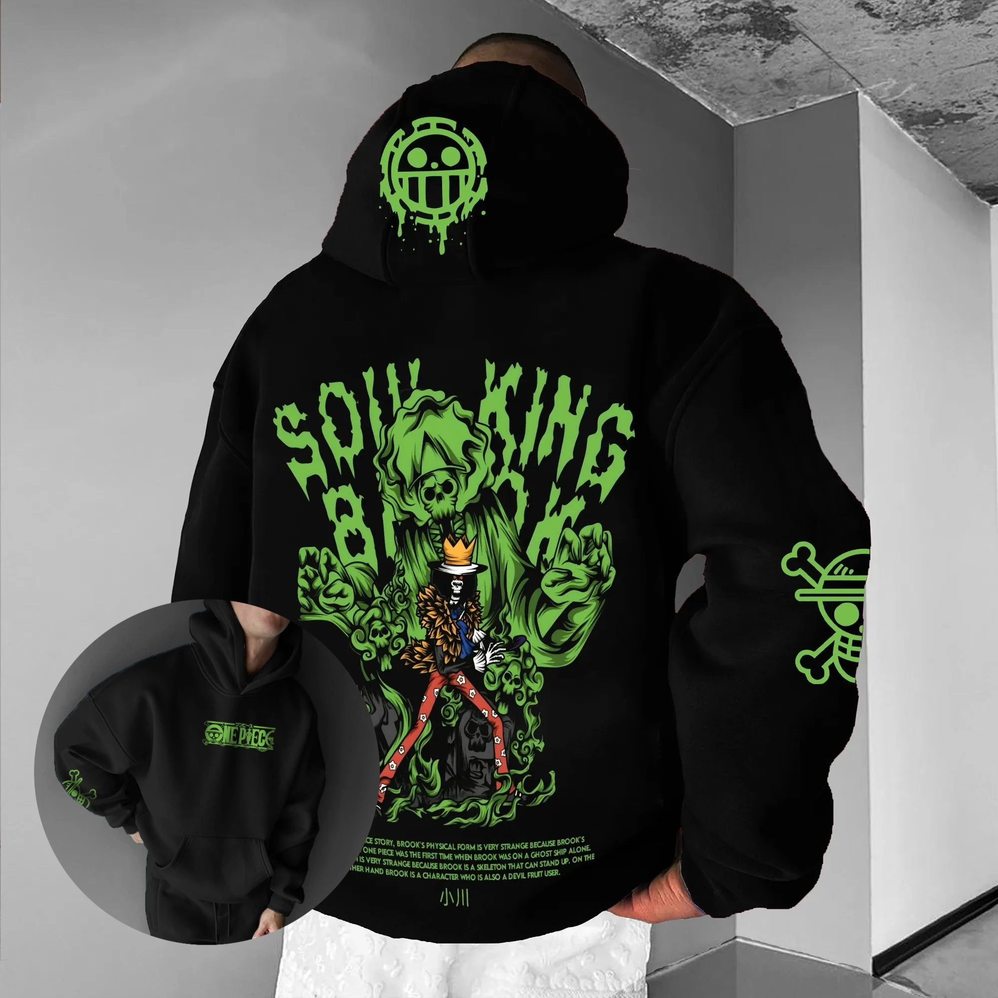 

Цельная толстовка с капюшоном в стиле аниме для мужчин и женщин, толстовка с графическим рисунком, уличная одежда, большой повседневный свитер с капюшоном, весна-осень ​ ​ Топы с длинными рукавами