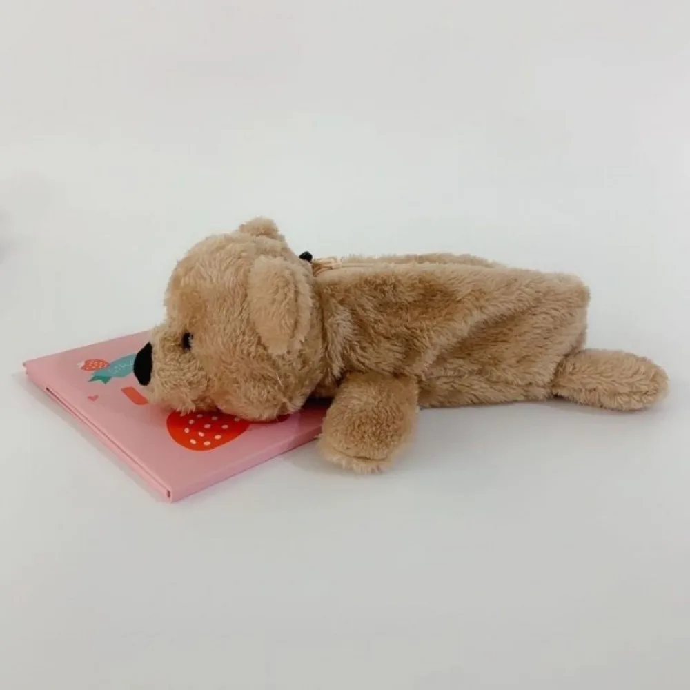 لطيف سعة كبيرة أفخم حقيبة أقلام رصاص الحيوان لينة الدب قلم رصاص الحقيبة تخزين سستة الكرتون دمية دب الأطفال