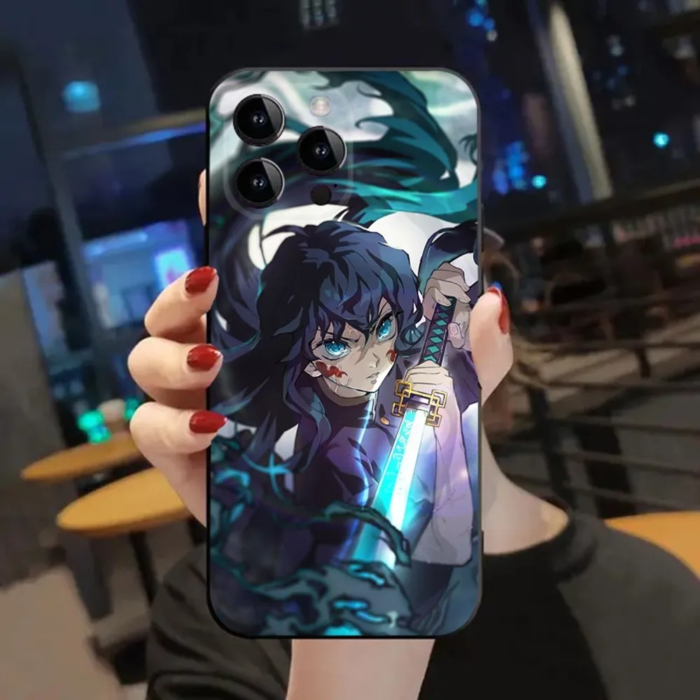M-Muichiro Tokito Demon Slayer Phone Case For Apple iPhone 15,14,13,12,11,XS,XR,X,8,7,Pro,Max,Plus,mini Silicone Black Cover